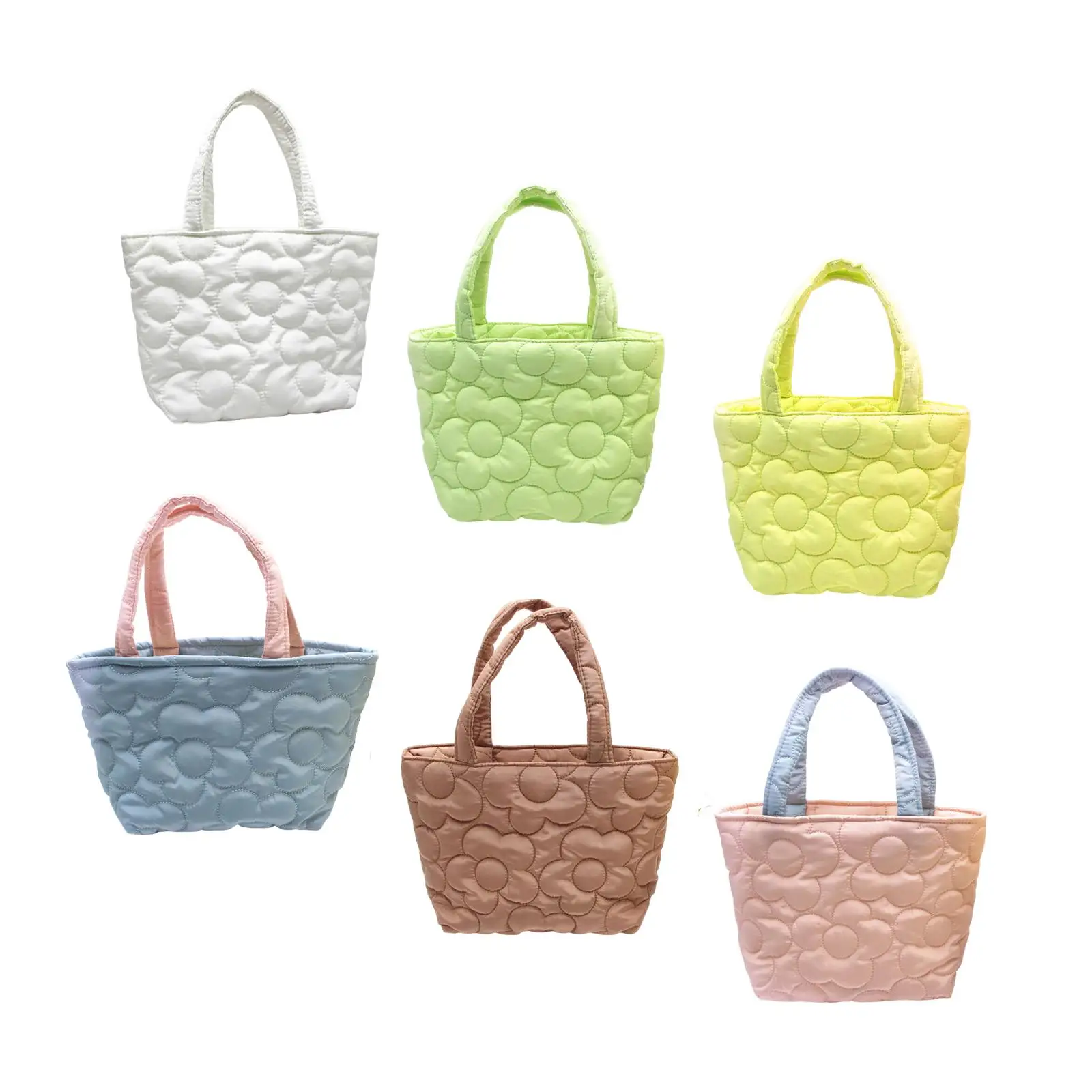 

Women's Quilted Handbag Portable Handle Bag Wallet Purse for Reusable Briefcase