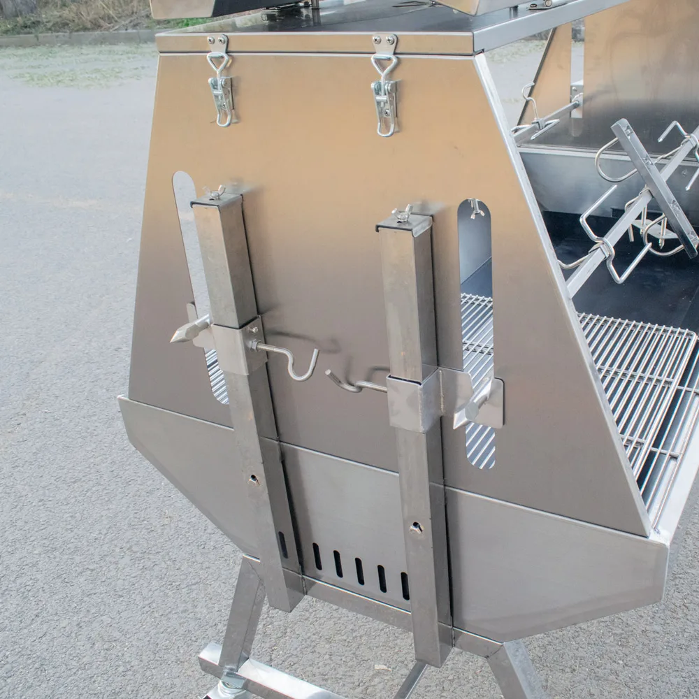 Double Location Gas Spit Roaster  Natural Gas  Large Capacity Grill With Grilling Accessories For Garden BBQ 6