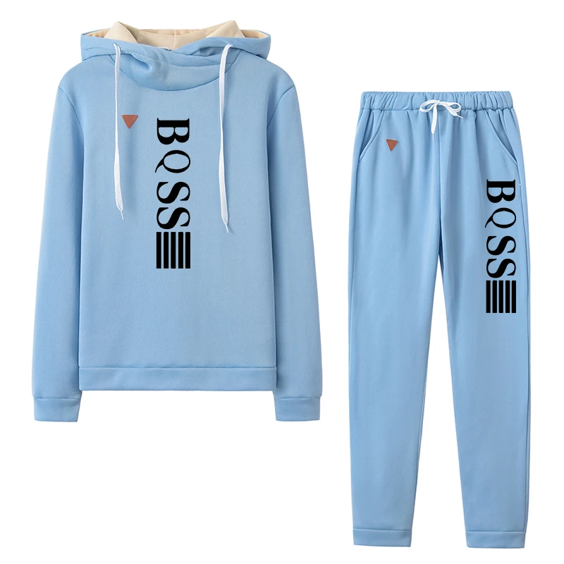 طقم بدلة رياضية من قطعتين للنساء كاجوال مريح موضة...