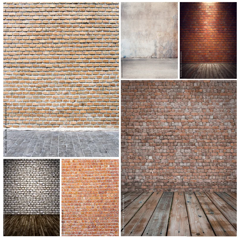 

SHUOZHIKE Vintage Brick Wall Wood Floor Photography Backdrops Portrait Photo Background Studio Prop 211218 ZXX-10