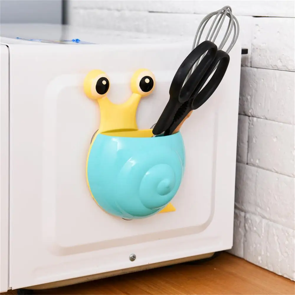 Cartoon Ladybug Toothbrush Holder Wall Mounted Remote Control Shelf Household Toothbrush Toothpaste Holder Container Accessories