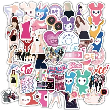 60 Pezzi TWICE Adesivi Decorativi Creativi Fai-da-Te con Motivi Carini per Cover Telefono e Scooter, Ornamenti Personalizzati