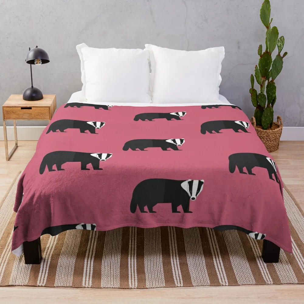 

Badger parade Throw Blanket wednesday Dorm Room Essentials Furry Camping Blankets