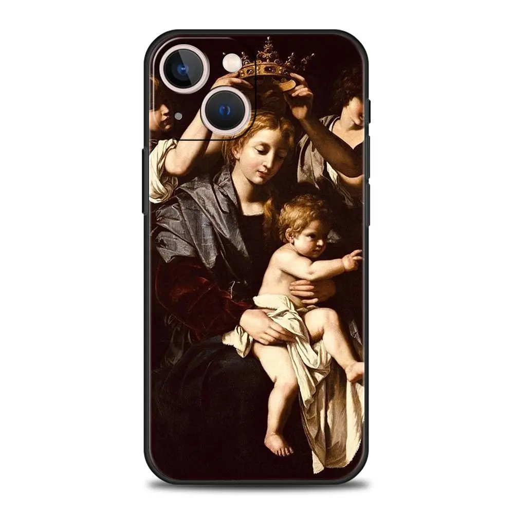 thumbnail image 1 of Renaissance art Painting For iPhone 11 12 13 15 14 Pro Max Phone Case X XR XS 7 8 Plus SE 2020 Luxury Black Soft Cover Funda, 1 of 5
