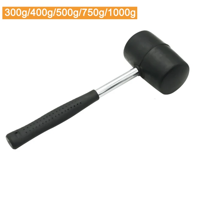 Black Rubber Hammer Non-Elastic Tile Hammer With Round Head And Non-Slip Wood Steel Handle Small DIY Hand Tool 2