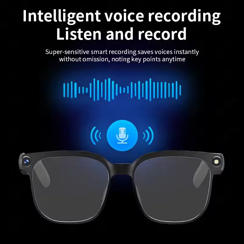 Neue 800-W-HD-Kamera-Sonnenbrille mit KI-Unterstützung für Männer und Frauen, über 100 Sprachen, 1080p-Videoaufnahme, Musikwiedergabe und Anruffunktion_voghion.com