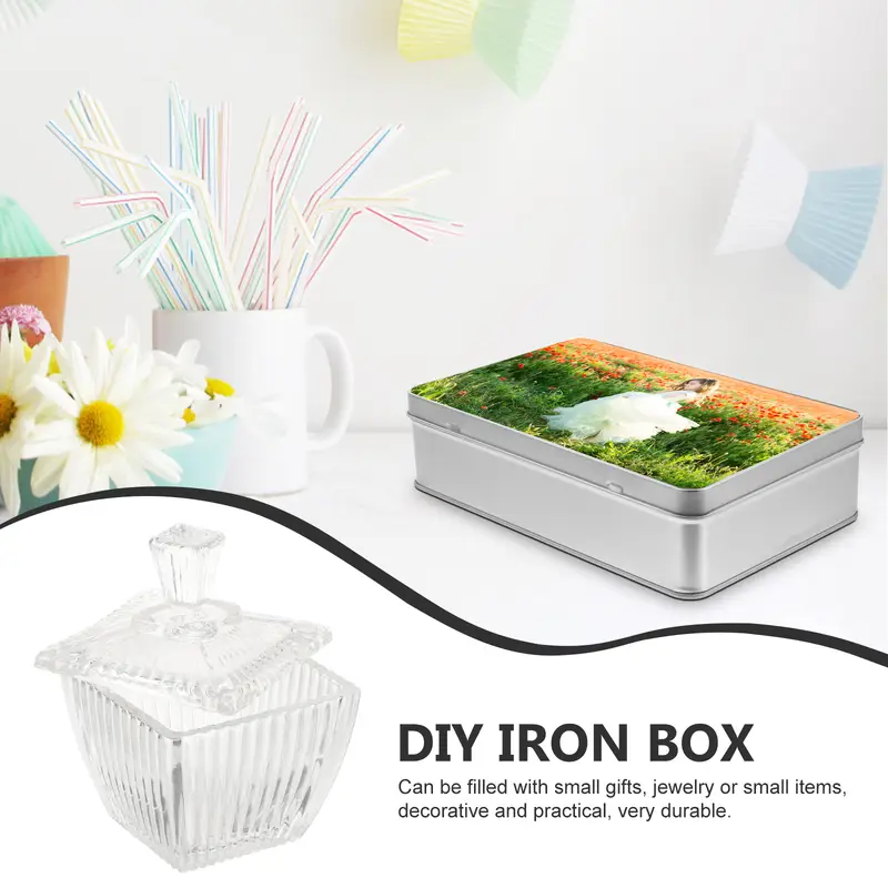 Sublimation Blank Gift Box Round Corner Iron Storage Box Metal Candy Holder Cookie Tin Biscuits Case Festive Party Supplies - Image 2