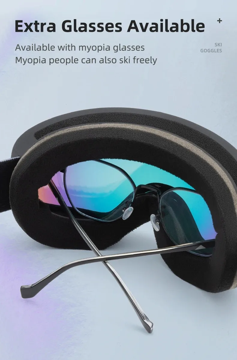 ROCKBROS Skibrille Herren Damen Snowboardbrille Brille Skifahren UV400 Schutz Skifahren Schneebrille Antibeschlag Skibrille – Detail 13