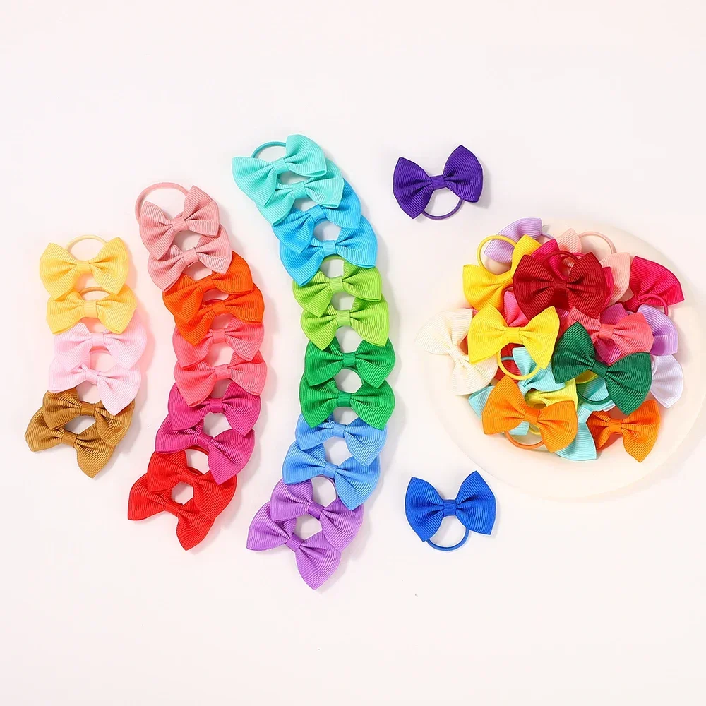 24/40/80 Stück 5,1 cm, zufällige Farbe, Ripsband, Schleife, elastisches Haarband für Babys, handgefertigte Schleifen, Haarseil, Haarschmuck – Detail 14