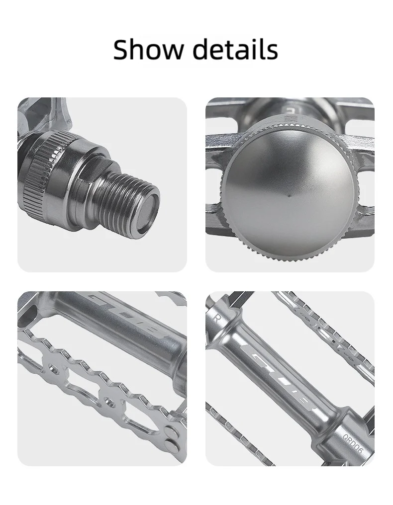 GUB QR006 Retro Quick Release faltbares Mountainbike-Fahrradpedal aus Aluminiumlegierung mit rutschfesten Dreifachlagern – Detail 10