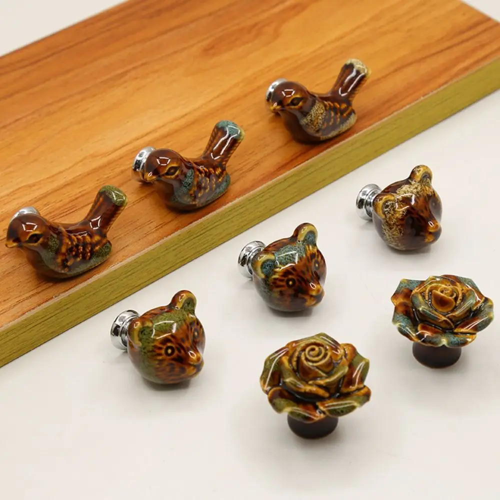 1Pc Maniglie A Foro Singolo In Ceramica Maniglie Per Cassetti Manopole Per Armadietti Maniglie Per Porte Dell'Armadio Maniglie Per Mobili A Forma Di O