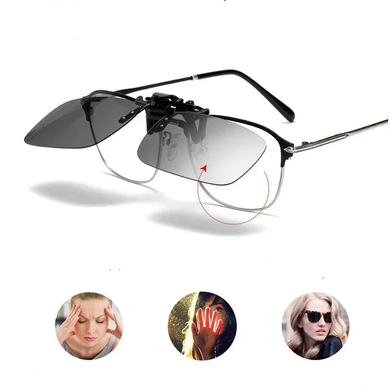 Clip On Sunglasses Polarized Clip-on Sunglasses UV400 Protection Clip-on Eyewear Driver Driving Fishing Night Vision Goggles gafas de sol hombre