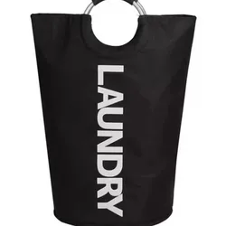 Deluxe Oversized Waterproof Laundry Basket with Comfort Grip - Foldable, Versatile Home Storage Solution (Black)
