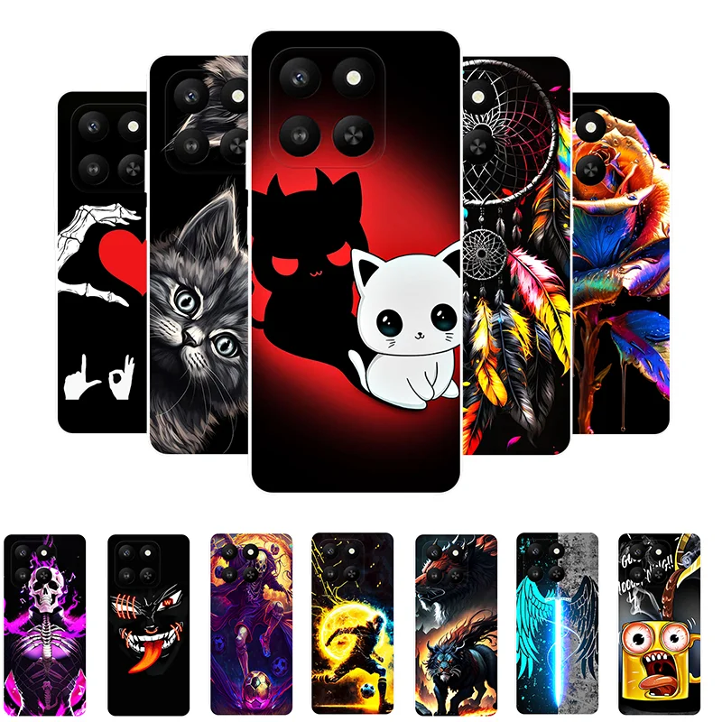 Cute Cat Soft Silicone Back Cover Phone Case - 5G Compatible TPU Coque s