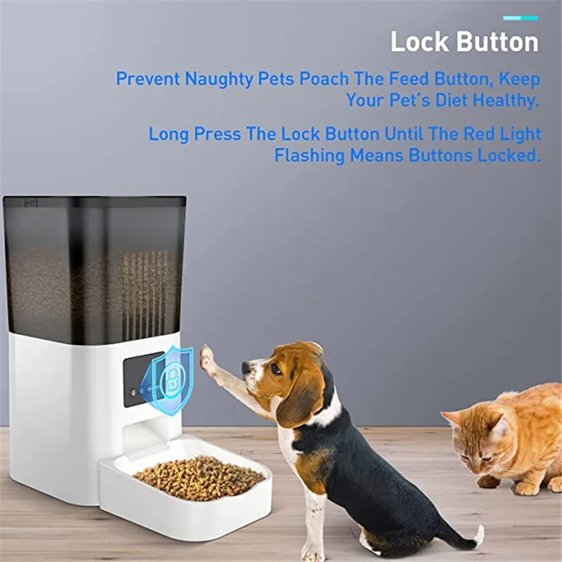 Automatic Pet Food Dispenser for Cat and Small Dog, 4L,Timed,1-4 Meals,Dual Power Supply,Anti-Clogging Design Smart APP Pet Feed - AliExpress