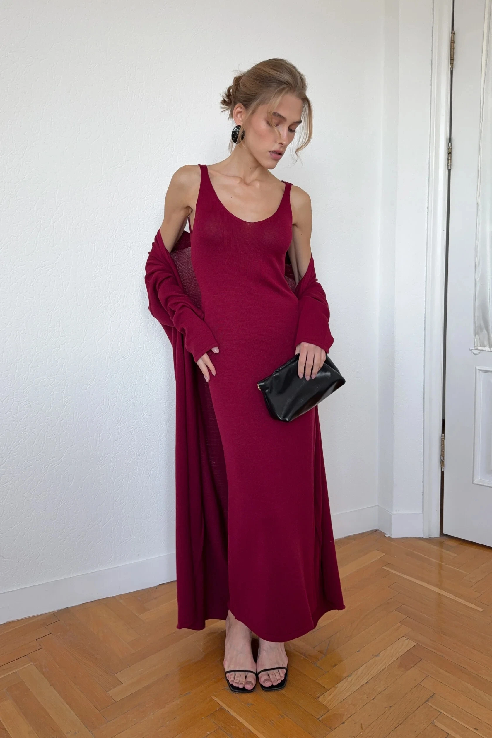 Hirsionsan Soft Loose Sets Women Two Pieces Long Sleeve Cardigan & Vest Dresses Elegant Female Hollow Outfits Cotton Tracksuit Image 40