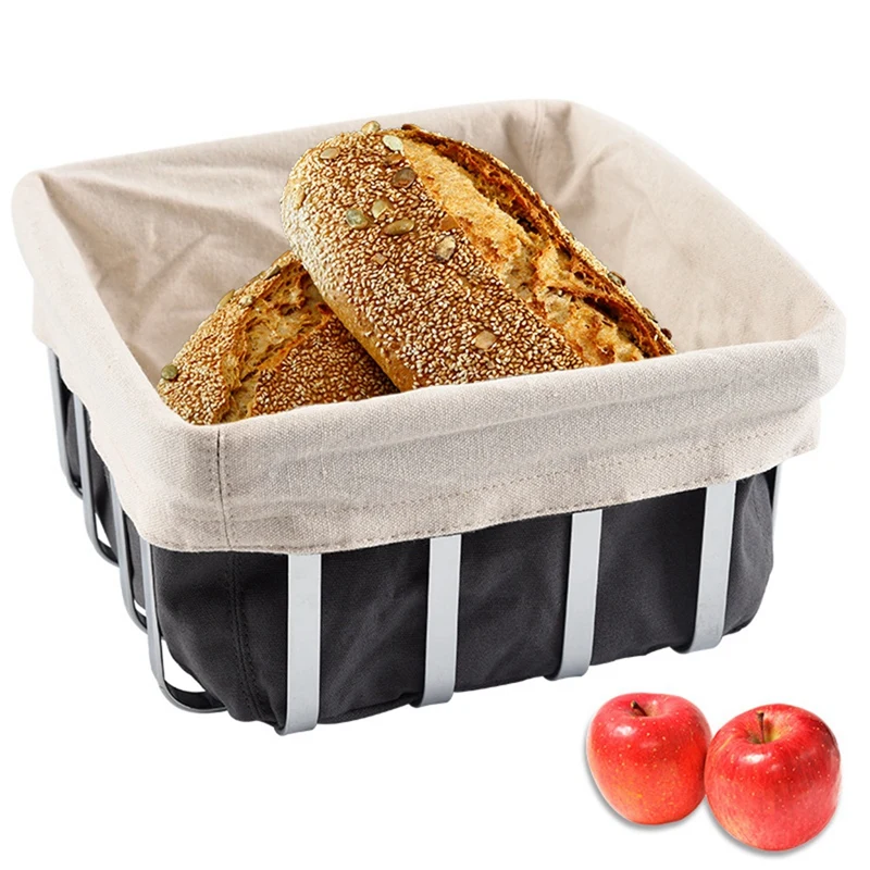 Metal Bread Basket, Bread And Fruit Basket, Basket Brunch, Metal Basket With Removable C Durable