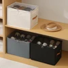 Fabric Shoe Organizer Foldable Shoe Storage Bin with Clear Lid Shoe Storage Box Adjustable Dividers for Sneakers Loafers Sandals 5