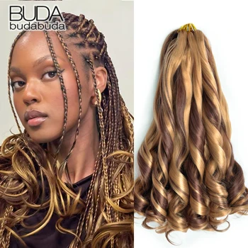 French Curly Braiding Hair 14Inch Synthetic Curly Braiding Hair Pre Stretched Loose Wavy Curl Braiding Hair Extensions For Women 1