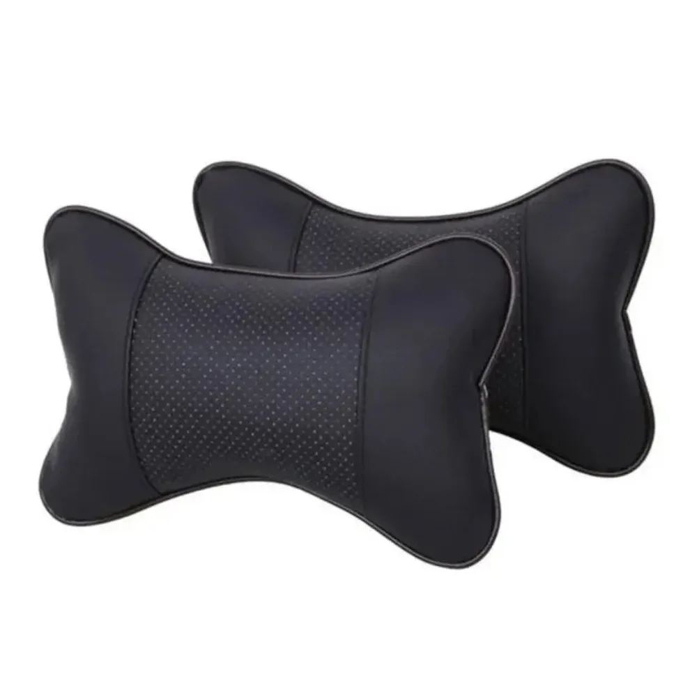 1pc PU Leather Car Neck Pillow Universal Headrest Pillow with Fiber Fill for Comfort Head Pain Relief in Vehicles