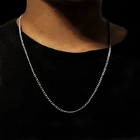 3mm Men's Cuban Chain Necklace Simple Stainless Steel Necklace Fashion Titanium Steel Jewelry Trend Accessories Party Gifts - Image 3
