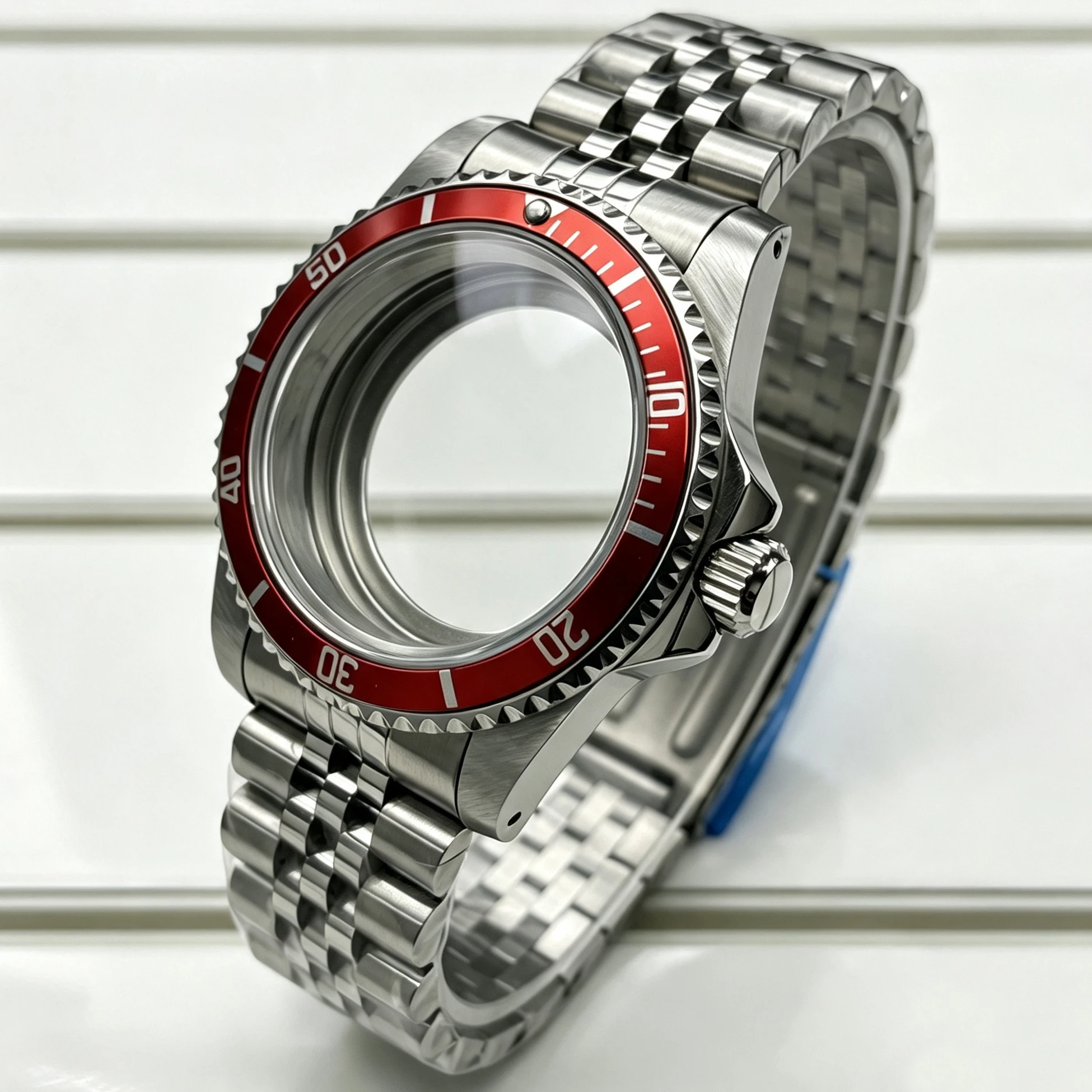 Premium 39.5mm Stainless Steel Watch Case with Sapphire Glass