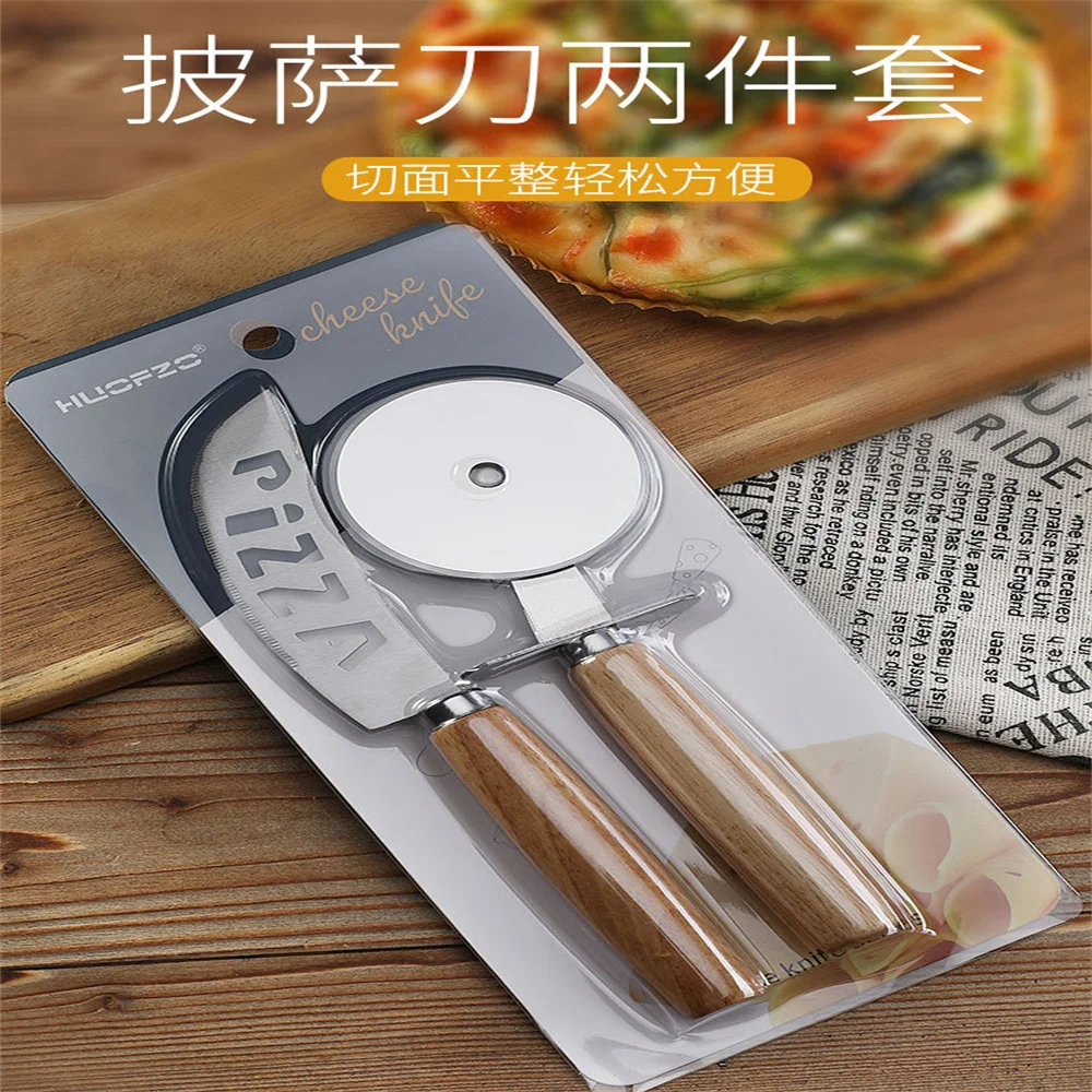 Description Picture 3 of itemSafe Stainless Steel Pizza Single Roller Knife with Oak Handle,Circular Pancake Cutting Tool, Pizza Wheel Knife Set, Baking Tool
