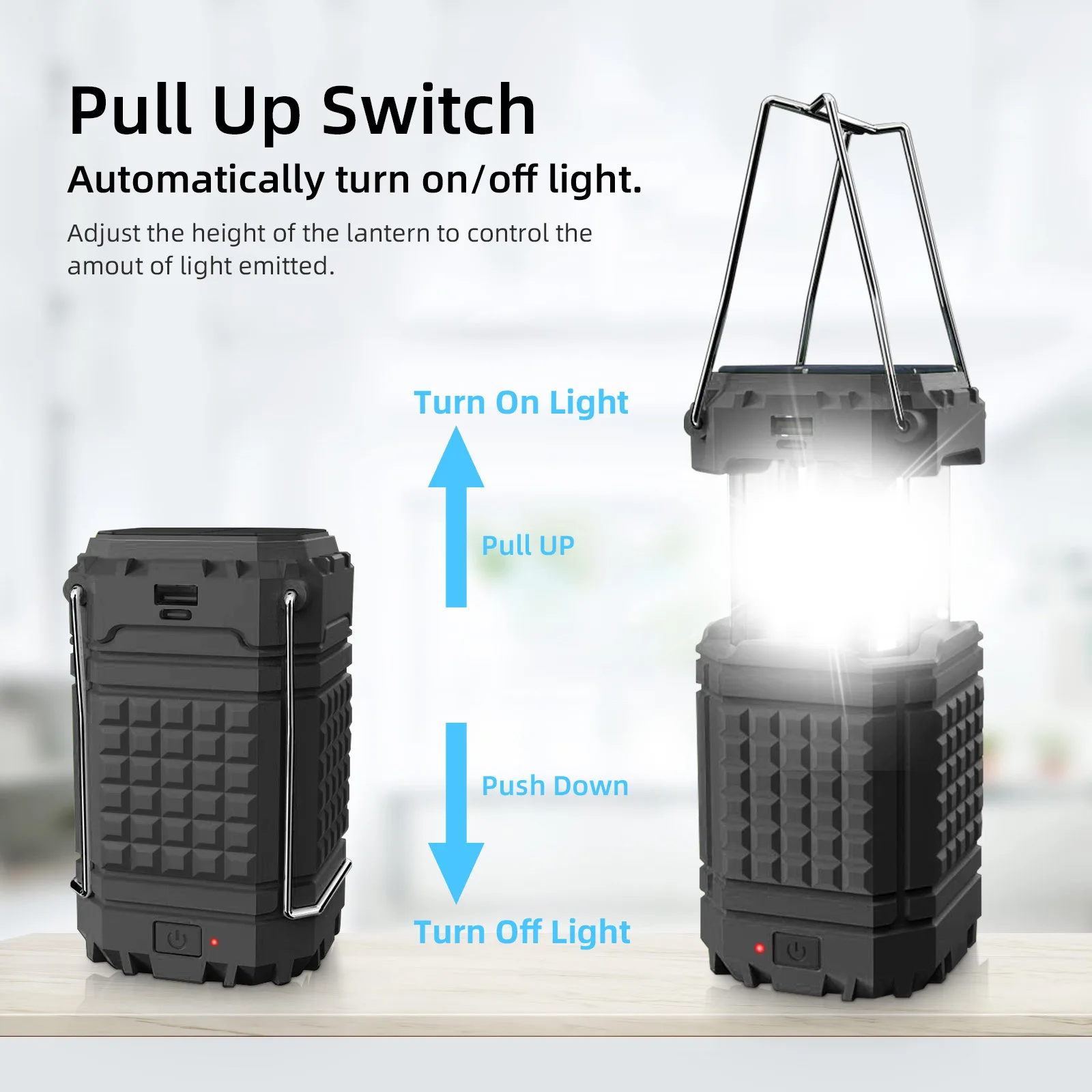 Solarny powerbank z korbką i latarką led na kemping i telefon_voghion.com