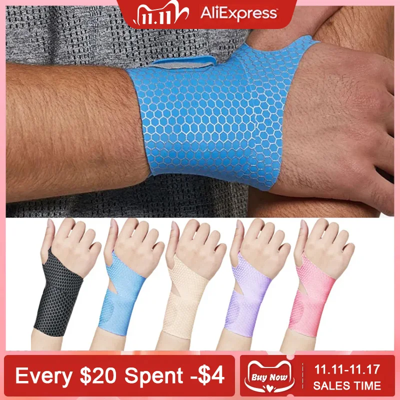 

1PCS Adjustable Wristbands Safety Wrist Support Bracer Gym Sports Wristband Carpal Protector Breathable Injury Wrap Band Strap