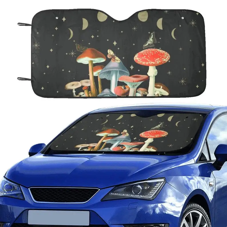 

Dark Cottagecore Forest witch car windshield sunshade mushroom moon phase window sunscreen accessories car decoration screen