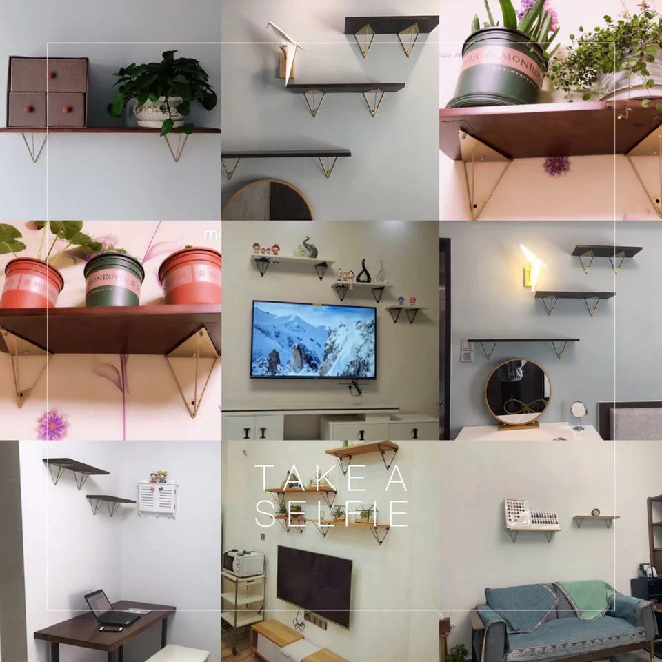 For Wood Boards With Screws Wear Resistan Triangular Shelf Bracket Decorative Kitchen Bookshelf Floating Shelf Bracket