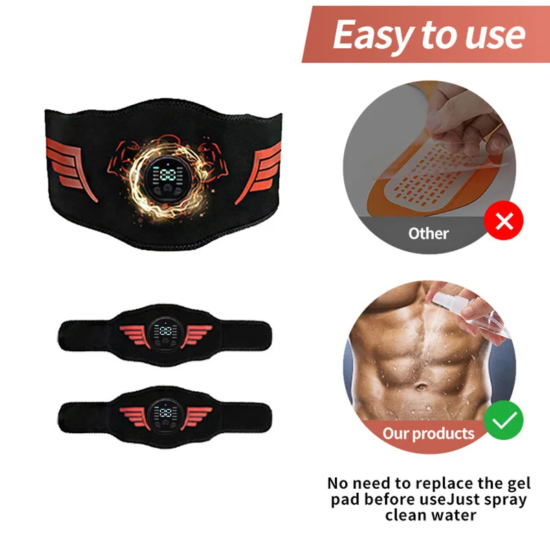 Ceinture Abdominale EMS, Sculpte Ventre, Rechargeable, Salle De Sport, Unisexe, Neuve
