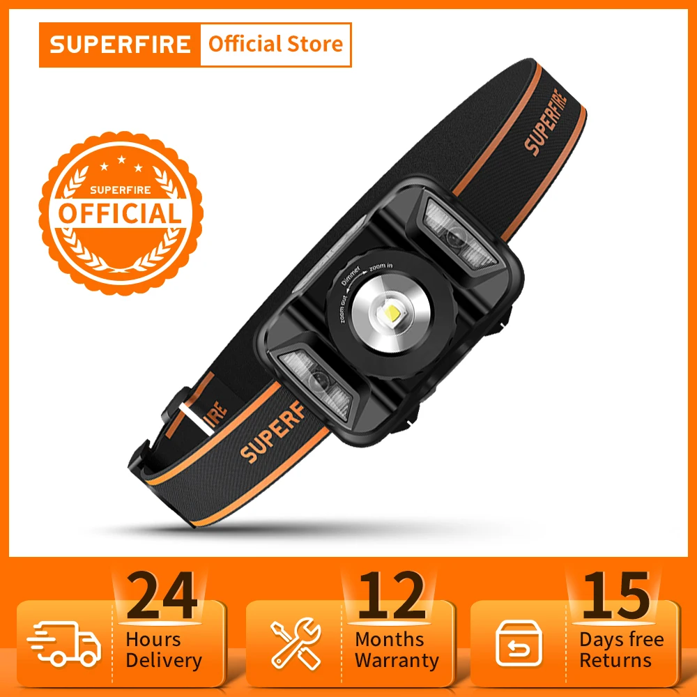 Налобный фонарь SUPERFIRE HL18 с датчиком движения