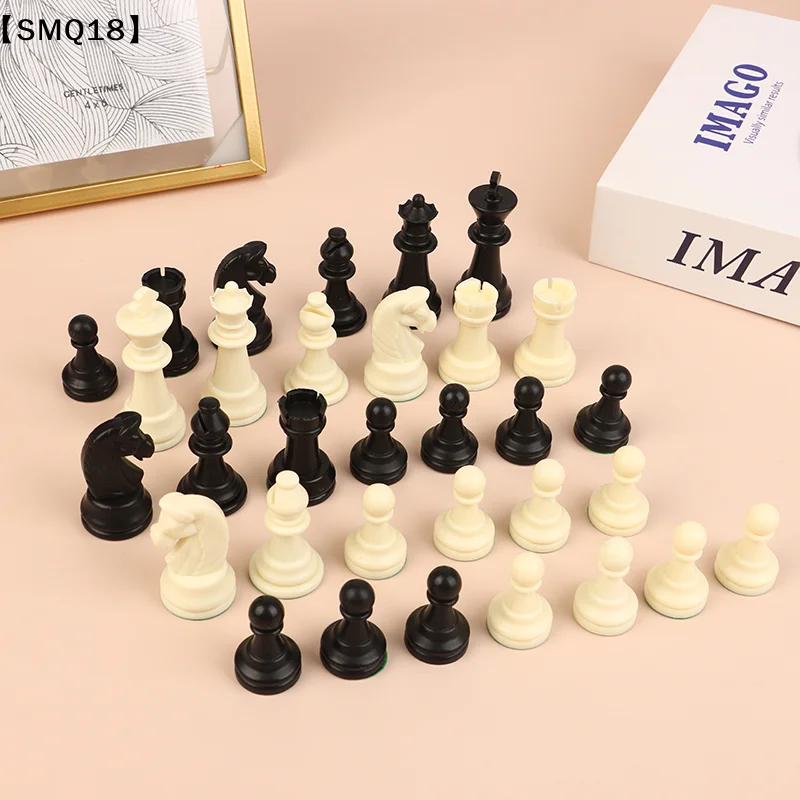 중세 체스 세트 킹 체스 높이 95mm 75mm 65mm 체스 중세 체스 세트 체스판 없음 32개 체스 피스 게임용【SMQ】