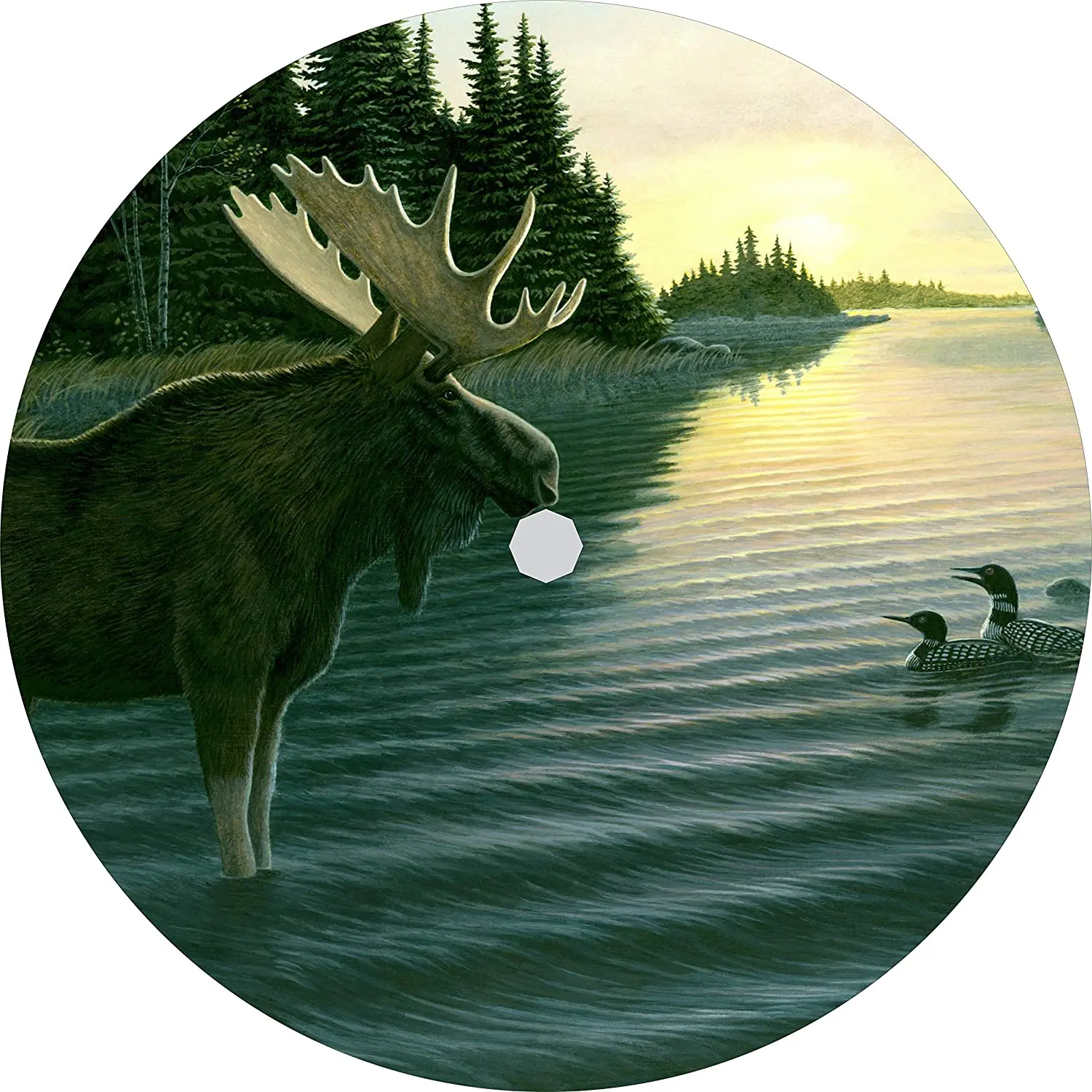 

Крышка шины запасная крышка для запасных шин Center ELK Morning Mist (Индивидуальный размер для любой марки/модели (285/70r17 Центральная камера заднего вида)