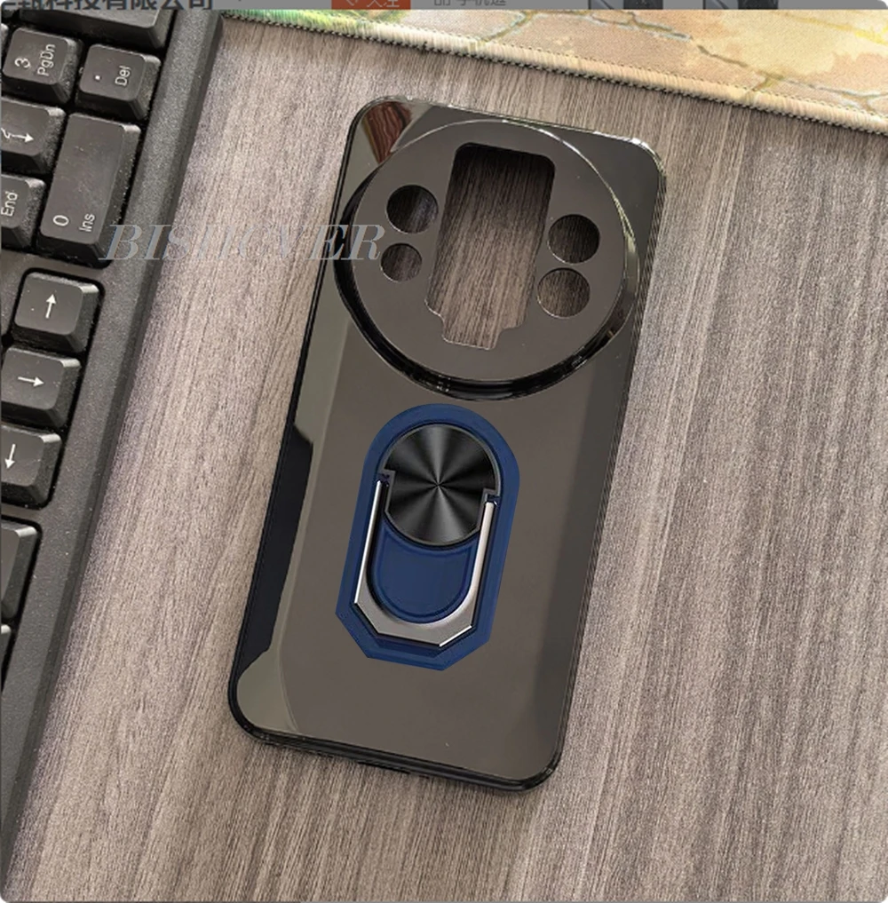 Enhanced Back Ring Holder Silicone Phone Case with TPU Soft Cover