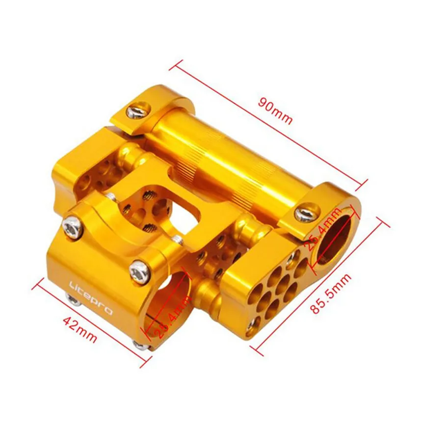 LP Litepro  Folding Bike Porous Stems Adjustable Dual Stem Bicycle 25.4MM Deformation Aluminum Alloy