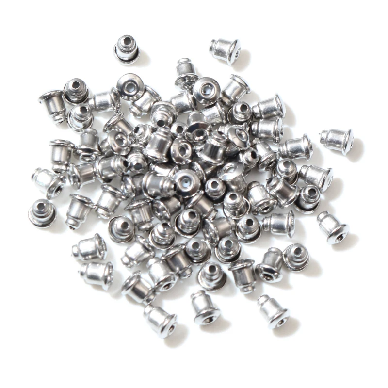 200pcs/Lot High Quality Stainless Steel Earring Back Plug Earring Settings Base Ear Studs Back Earring Stopper Whole Sale