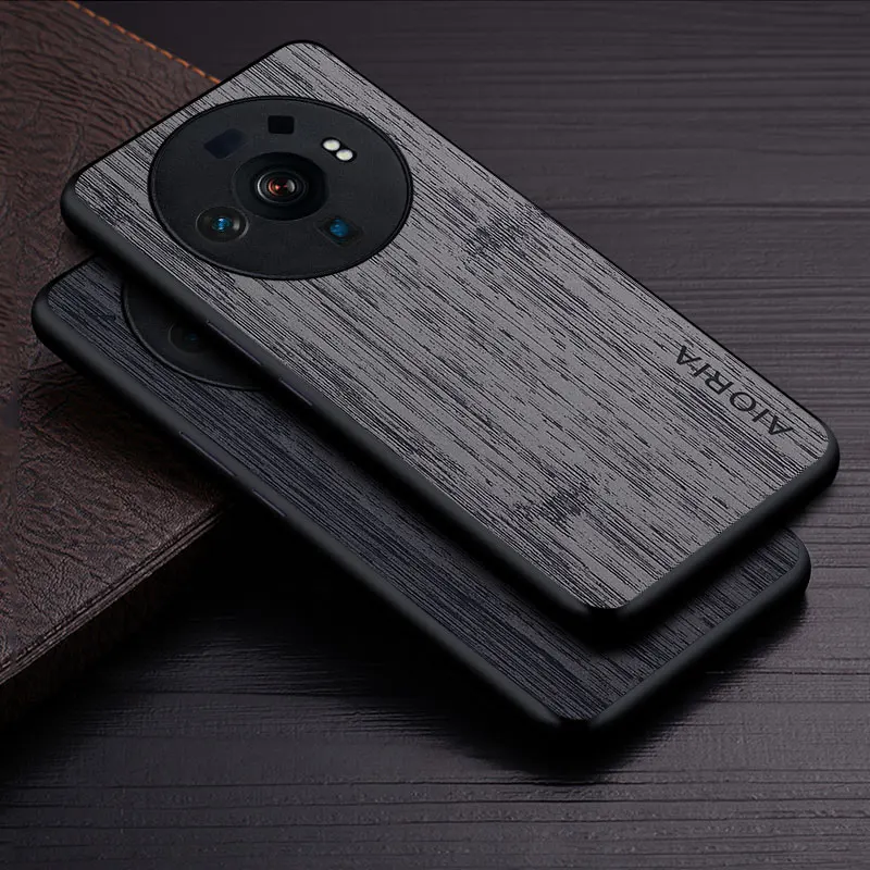 Luxury Bamboo Wood Pattern Leather Flip Case Cover