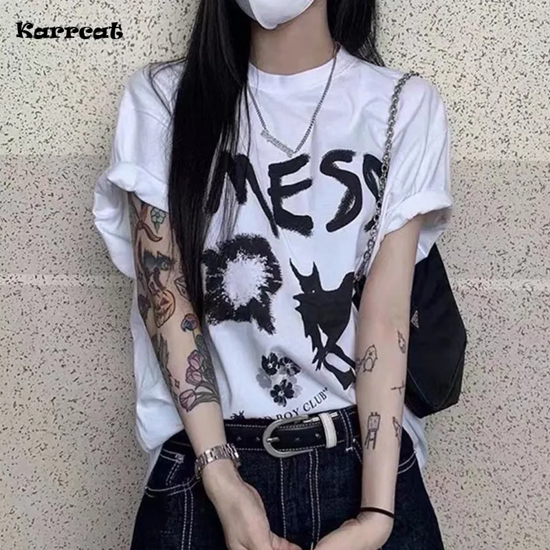 00s grunge t shirt グランジ スカル GRANCY】Skull Rhinestone Design