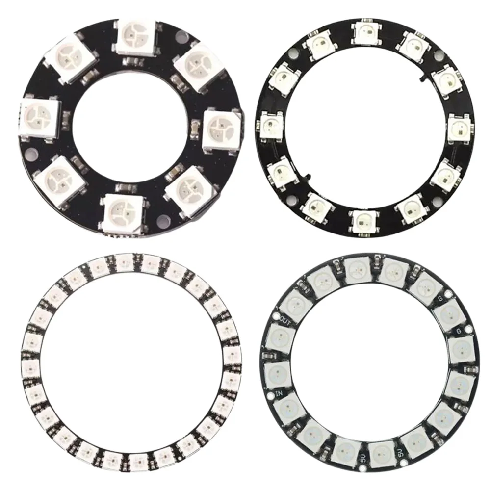 

1pc 5V Individual Addressable RGB LED Ring Outdoor Lighting Accessories Outdoor Decorative Colored Lights For ArduinoW 812
