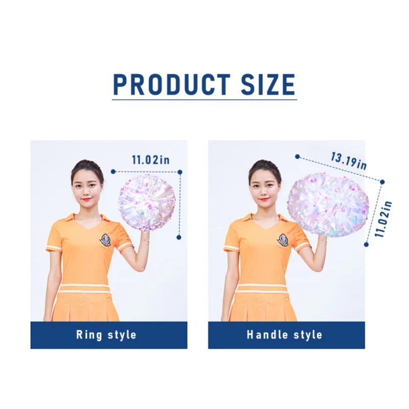 Cheerleader Pom Poms Competition Flower Dress Costume Finger Ring Style Concert Dance Party Decorator Rainbow Cheerleader Pom