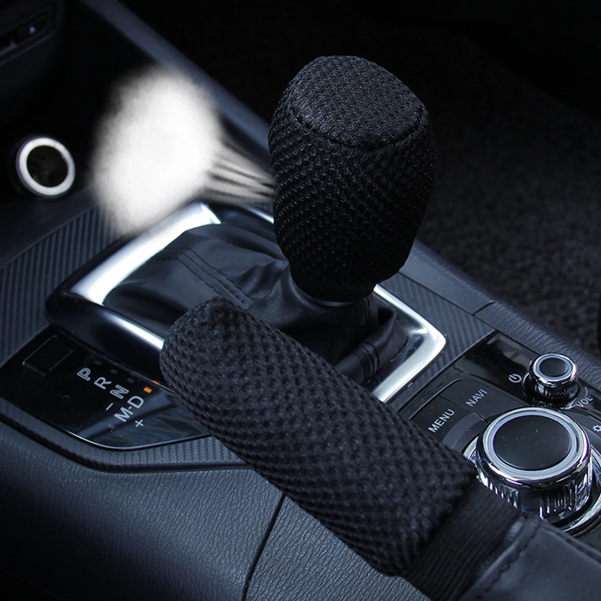 Car Interior Accessories 2 piece sandwich mesh breathable car handbrake set gear set car interior supplies four seasons general