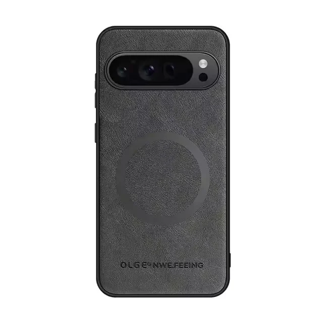 Magnetic Leather Shockproof Phone Case with Magsafe Charging Compatibility