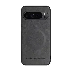 Magnetic Leather Shockproof Phone Case with Magsafe Charging Compatibility - Google Pixel 8 Pro (Grey)