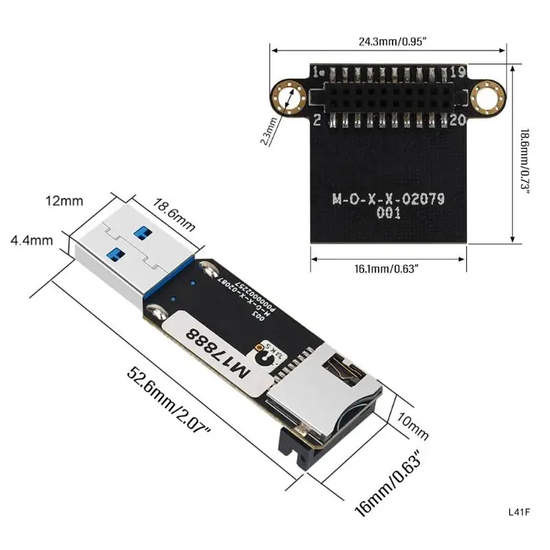 EMMC 모듈 32Gb 메모리 카드용 USB3.0 어댑터 카드 리더기 EMMC-ADAPTER V2