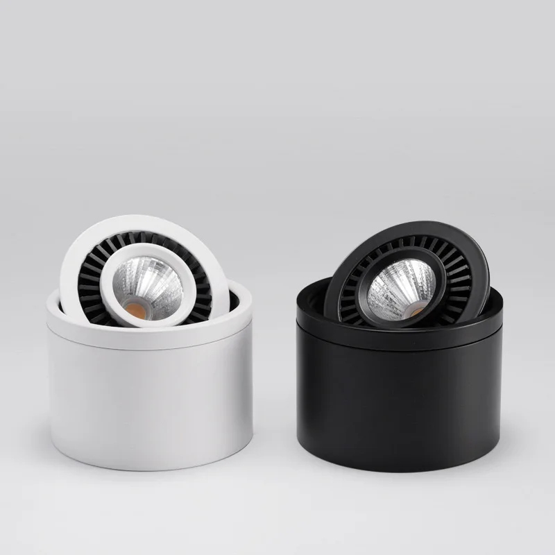Surface Mounted Dimmable LED Downlight AC110V/220V Ceiling Light Rotatable COB Spotlight 9W12W15W20W Indoor Home Decoration