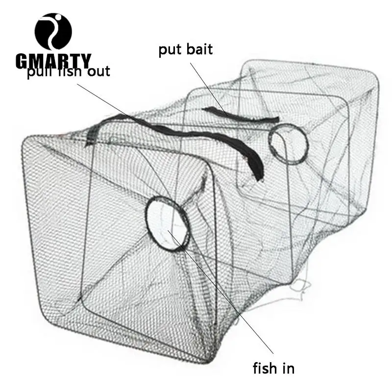 Fish Trap Net Fishing Gear Crab Prawn Shrimp Crayfish Lobster Crawdad Foldable