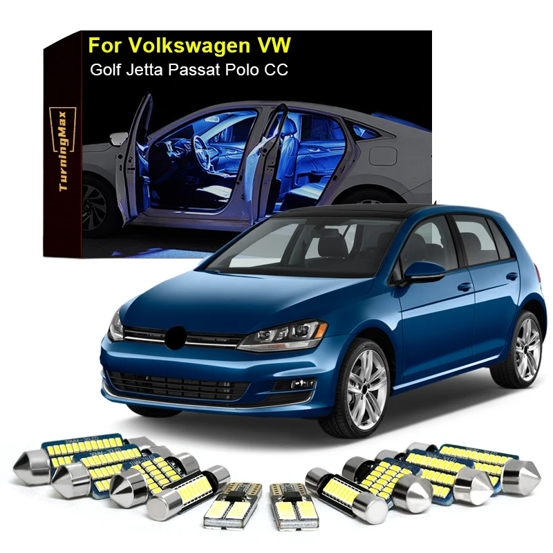 

Комплект светодиодных ламп Canbus для салона Volkswagen VW Golf Jetta Passat CC Polo MK3 MK4 MK5 MK6 MK7, комнатные лампы, автомобильные аксессуары