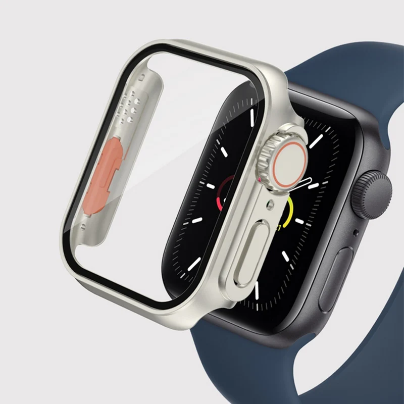Verre + coque pour Apple Watch Ultra 49mm, mise à niveau vers Apple Watch 8  7 45mm 41mm, protecteur d'écran, couvercle PC pour iwatch se 6 5 40mm 44mm  - AliExpress